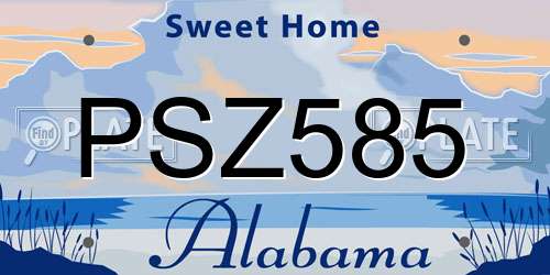 PSZ585 Alabama License Plate