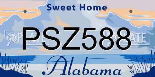 PSZ588 Alabama License Plate
