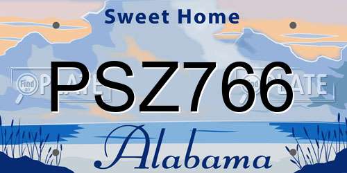 PSZ766 Alabama License Plate