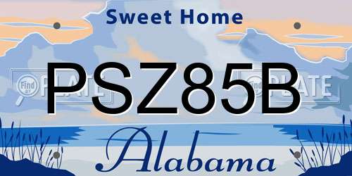 PSZ85B Alabama License Plate