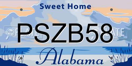 PSZB58 Alabama License Plate