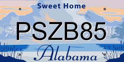PSZB85 Alabama License Plate