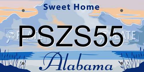 PSZS55 Alabama License Plate