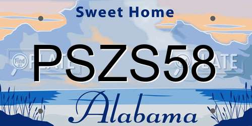 PSZS58 Alabama License Plate