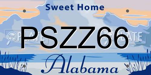 PSZZ66 Alabama License Plate