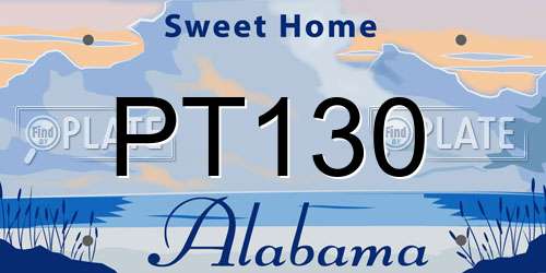 PT130 Alabama License Plate