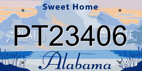 PT23406 Alabama License Plate