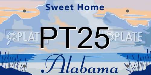 PT25 Alabama License Plate