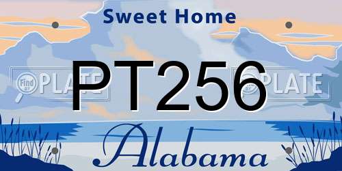 PT256 Alabama License Plate