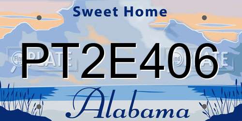 PT2E406 Alabama License Plate