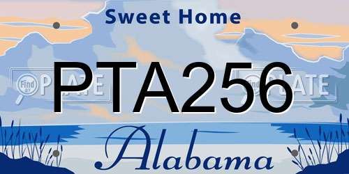 PTA256 Alabama License Plate