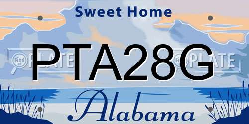 PTA28G Alabama License Plate