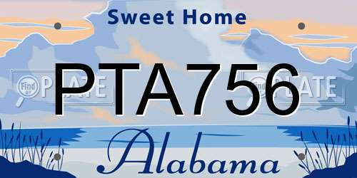 PTA756 Alabama License Plate