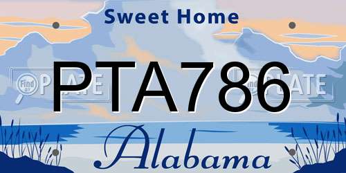 PTA786 Alabama License Plate