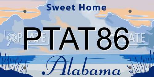 PTAT86 Alabama License Plate
