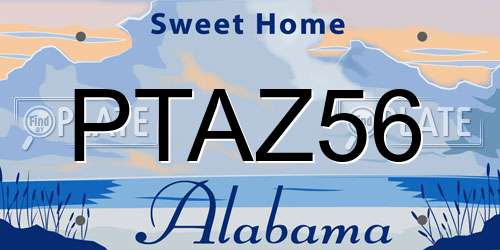 PTAZ56 Alabama License Plate