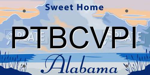 PTBCVPI Alabama License Plate