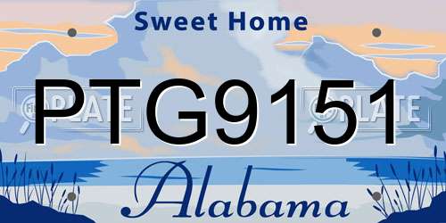 PTG9151 Alabama License Plate