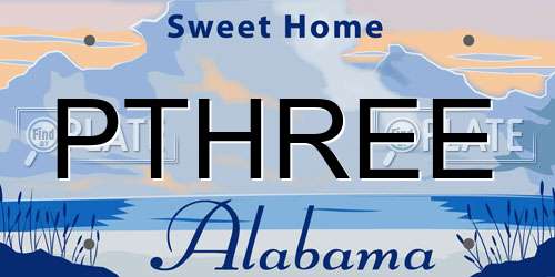 PTHREE Alabama License Plate