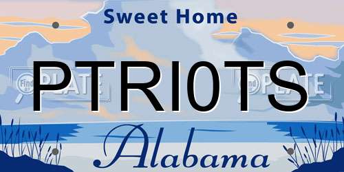 PTRI0TS Alabama License Plate