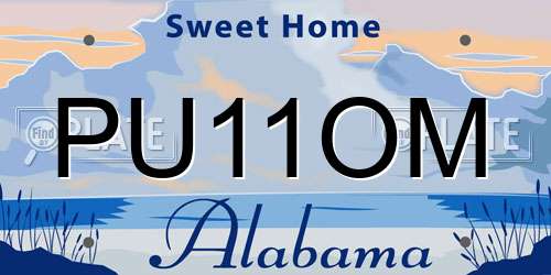 PU11OM Alabama License Plate