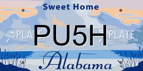 PU5H Alabama License Plate