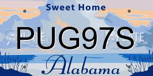 PUG97S Alabama License Plate