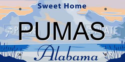PUMAS Alabama License Plate