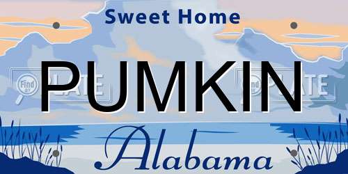 PUMKIN Alabama License Plate