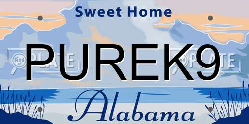 PUREK9 Alabama License Plate