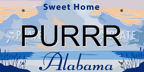 PURRR Alabama License Plate