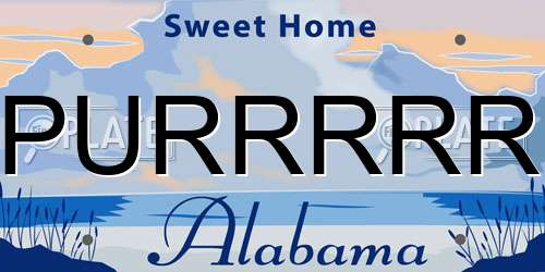 PURRRRR Alabama License Plate