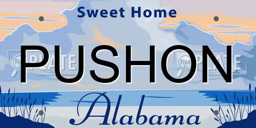 PUSHON Alabama License Plate