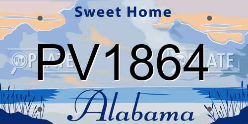PV1864 Alabama License Plate