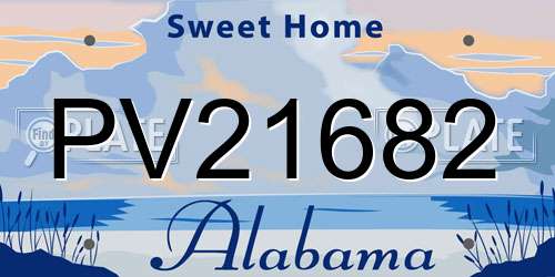 PV21682 Alabama License Plate