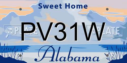 PV31W Alabama License Plate