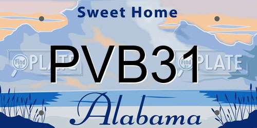 PVB31 Alabama License Plate