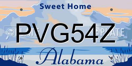 PVG54Z Alabama License Plate