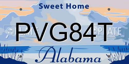 PVG84T Alabama License Plate
