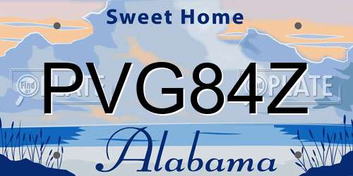 PVG84Z Alabama License Plate