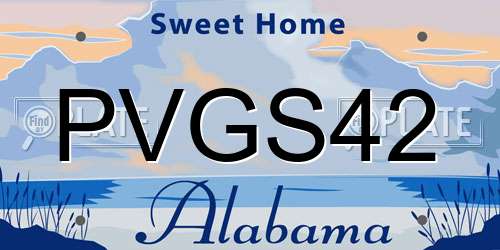 PVGS42 Alabama License Plate