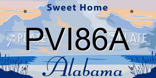 PVI86A Alabama License Plate