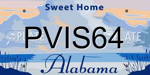 PVIS64 Alabama License Plate