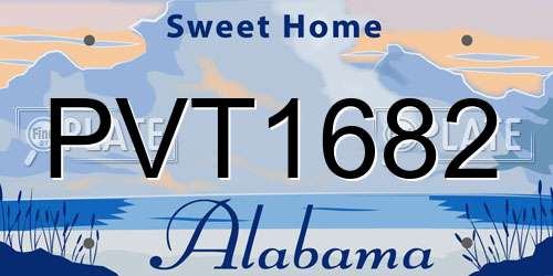 PVT1682 Alabama License Plate