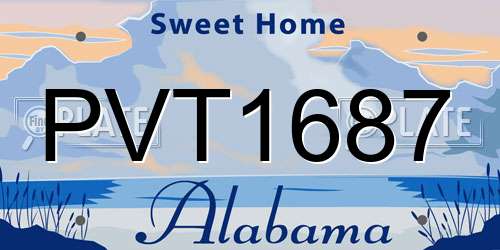 PVT1687 Alabama License Plate