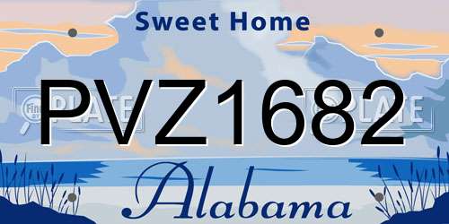 PVZ1682 Alabama License Plate