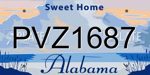 PVZ1687 Alabama License Plate