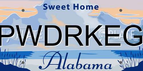 PWDRKEG Alabama License Plate