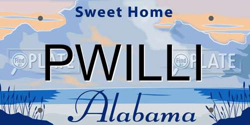 PWILLI Alabama License Plate