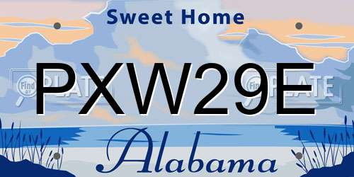 PXW29E Alabama License Plate